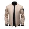 Spring and Autumn Casual Jacket Men's Casual Solid Color Jacket Lightweight Breathable Large Size Baseball Uniform Jacket