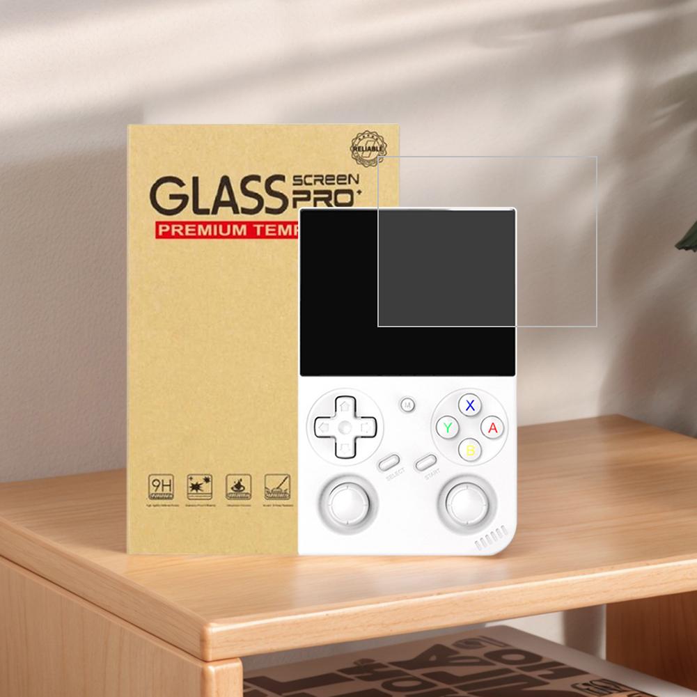 2 Stück gehärtetes Glas kratzfeste Schutzfolie 9H HD gehärtete Folie für Anbernic RG35XX Pro Handheld-Spielkonsole