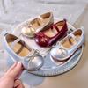 2026 Spring/Autumn Girls' Bow Princess Korean-Style Soft Leather Dance Shoes