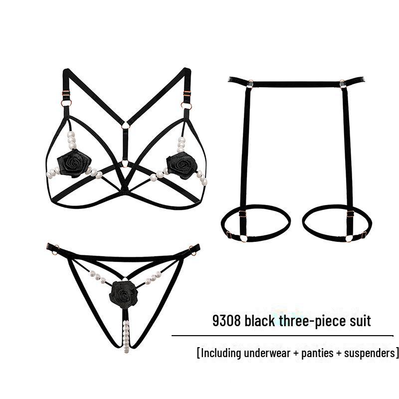 Large Sexy Lingerie Set: Tempting Thong with Pearl Massage & Open Crotch