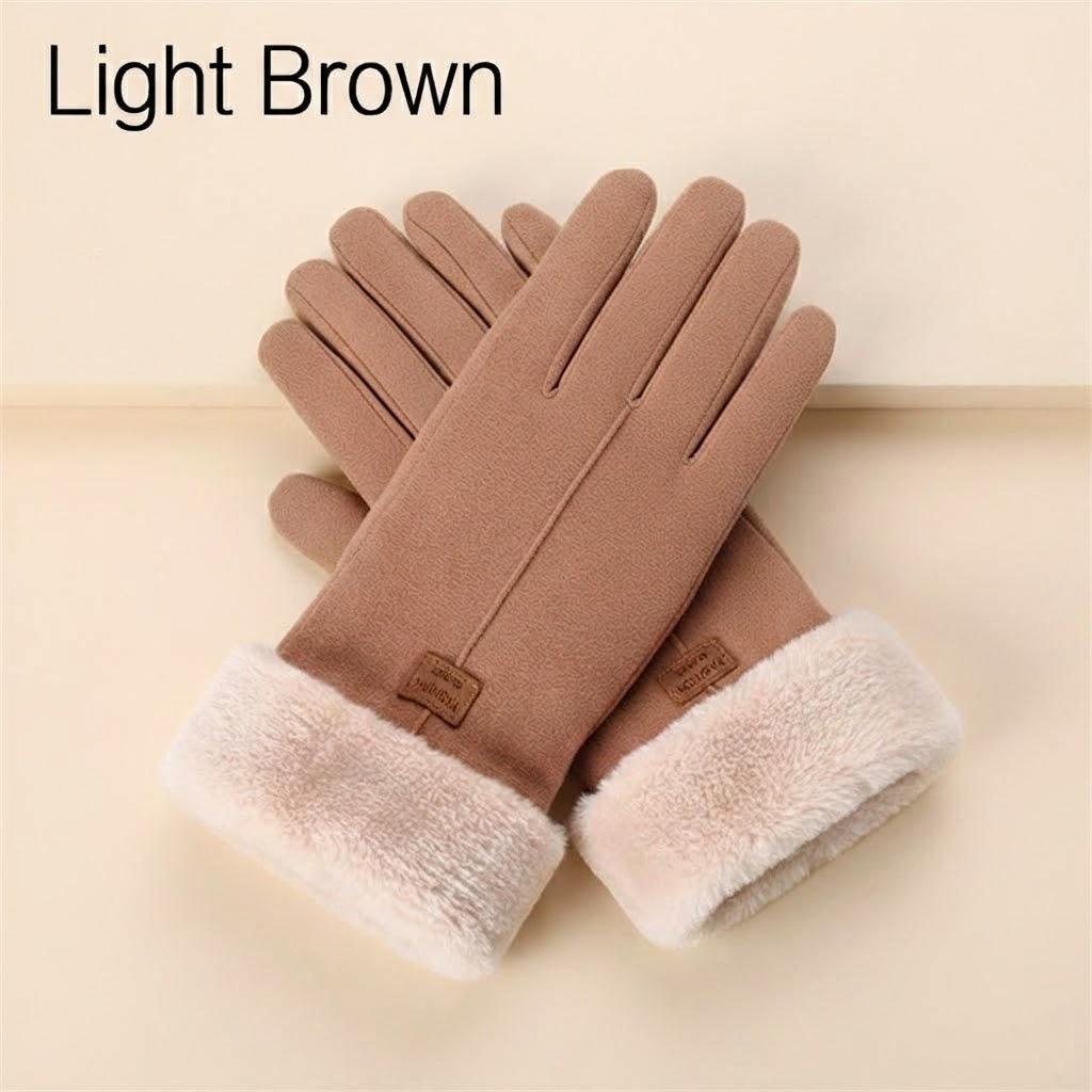 

1 Pair Women Gloves Autumn Winter Cute Furry Warm Mitts Full Finger Mittens Women Outdoor Sport Female Gloves Screen Touch