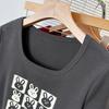 Navava RabbiT PrinT Round Neck ShorT Sleeve T shirT nT2344