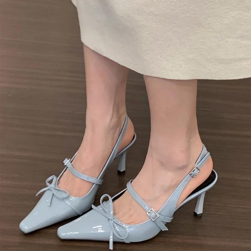 Summer Pointed Toe Lady Women's High Heel Sandals Eelgant Butterfly-knot Party Shoes for Women Fashion Dress Pump