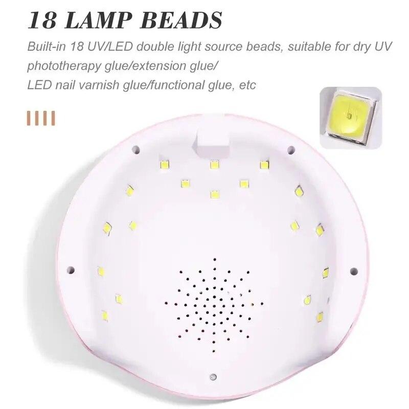 54W Professional Rechargeable Portable UV LED Nail Lamp Multi-Function UV Gel Dryer Home Salon Use Nail Design Tools