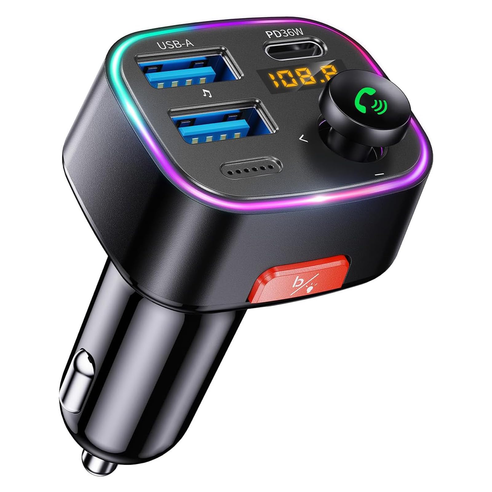 FM-передатчик [Новый Bluetooth 5.4] HUNDRUP Автомобильный FM-передатчик PD