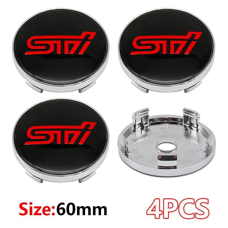 4 Stück 56MM Auto Radnabenabdeckung Aufkleber 60mm Nabenkappe Emblem für Subaru Outback Legacy Forester Impreza Tribeca WRX DRL XV STI
