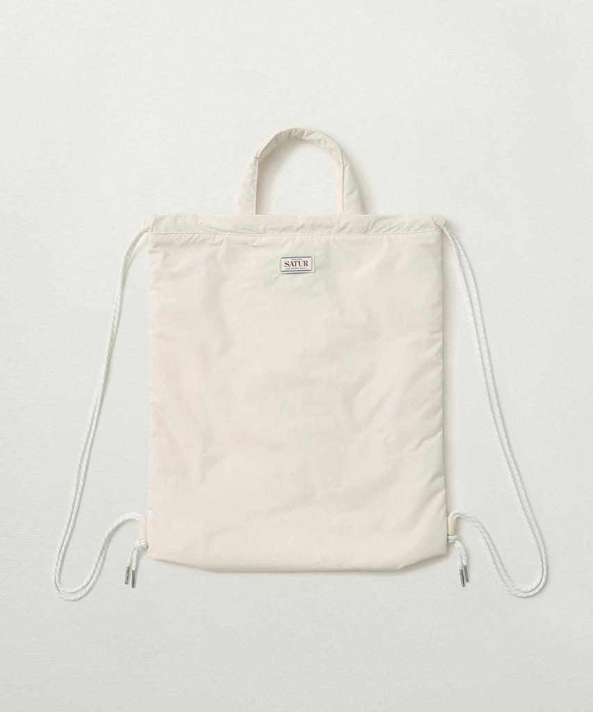 Satur Solid Drawstring Bag Cream