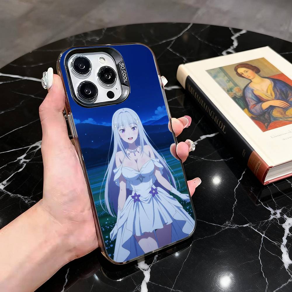 ReZero Starting Life E-Emilia-es Phone Case For iPhone 17,16,15,14,13,12,11 Plus,Pro Max,XS,Colorful Silver Black Cover