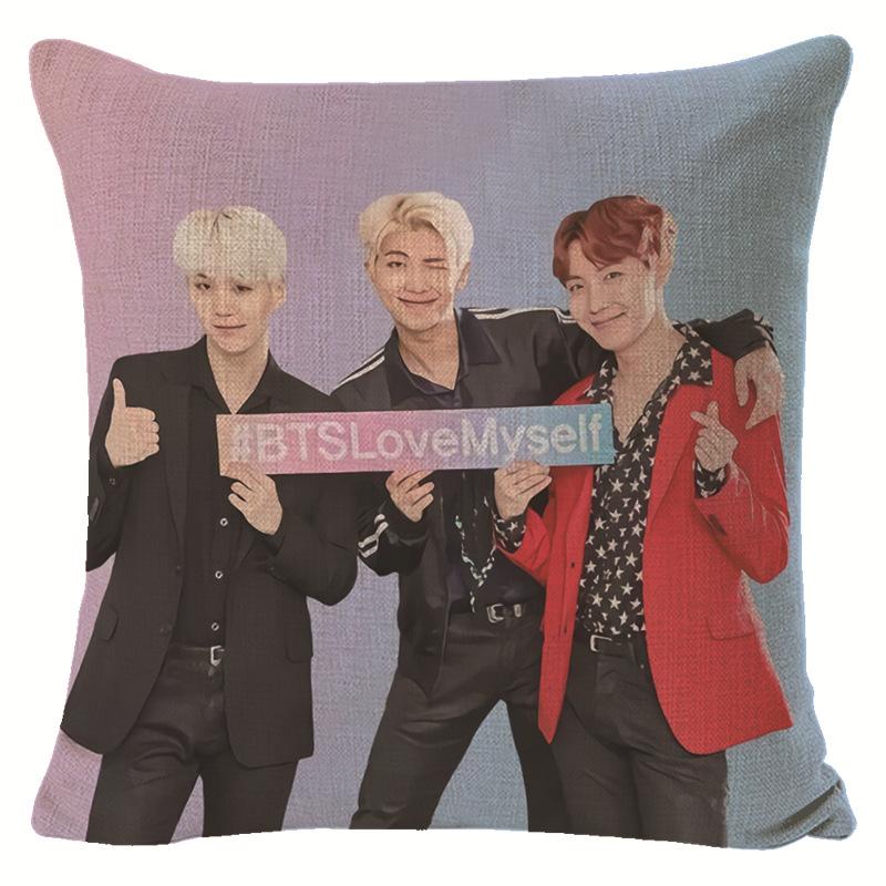 BTS Presente para Fã Capa de Almofada Decorativa para Sofá