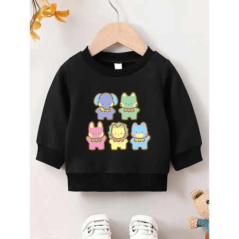European Sizes Cute Animal Print Design, Soft And Comfortable Thin Round-Neck Sweatshirt for Kids Aged 0-3 Years