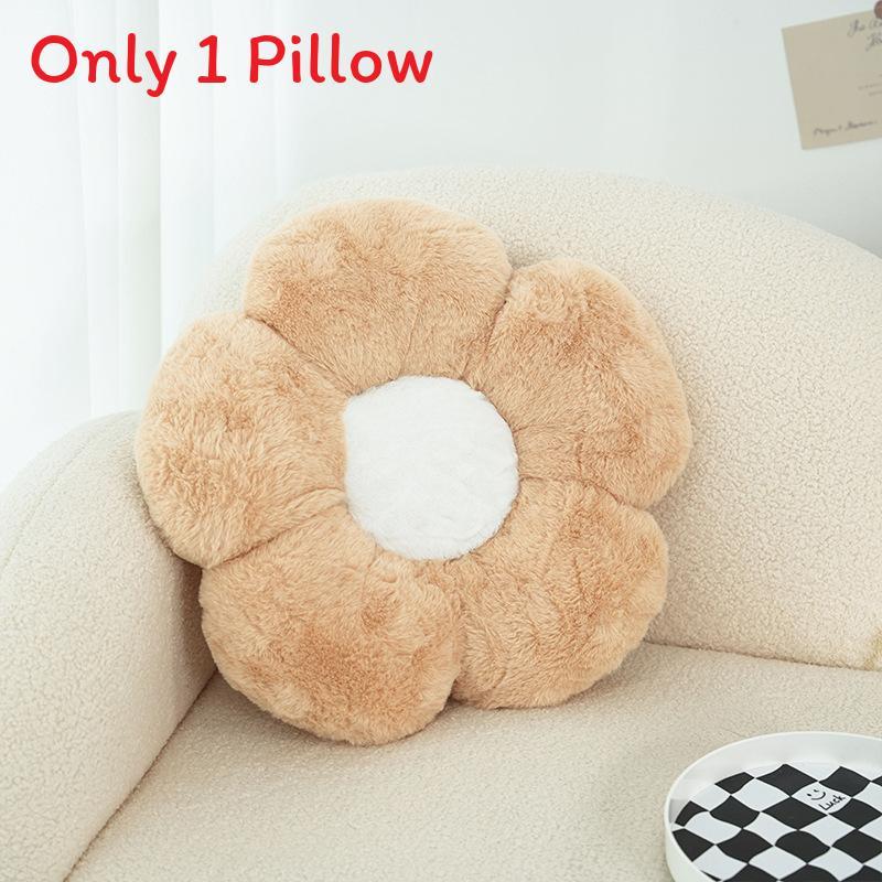 Modern Minimalist Flower Pillow With Plush Cover For Living Room Sofa Decor