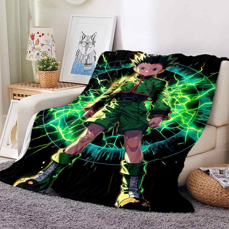 HXH Hunter X Hunter GON FREECSS Killua Zoldyck Cartoon Anime Flannel Blanket,Soft Throw Blanket for Home Bedroom Bed Sofa Gift