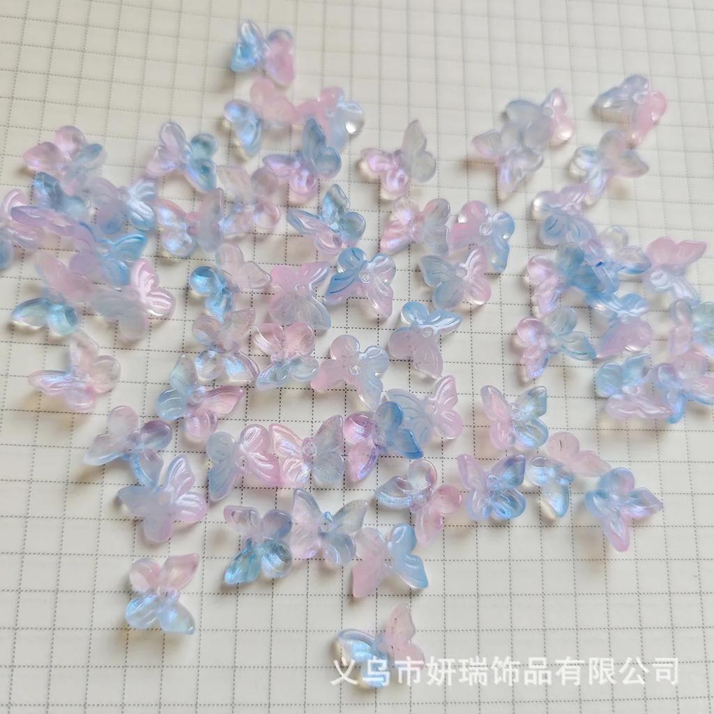 DW50 11mm 50 Stück/Los Schmetterling Farbverlauf Form Glasperlen Exquisite Perlen DIY Handgemachtes Armband Schmuck Material Zubehör