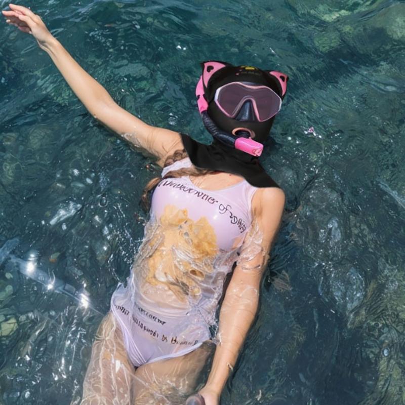 Swiming Diving Facekini Uv Sun Protection Full Face Mask Head Neck Cover Face Elastic Swim Cap For Diving Water Sports Wear