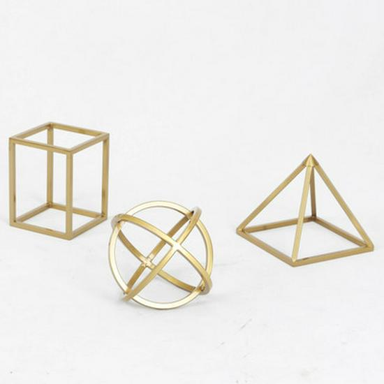 Nordisch Modern Geometrische Eisenkunst Dekoration – Minimalistische 3D Heimornamente