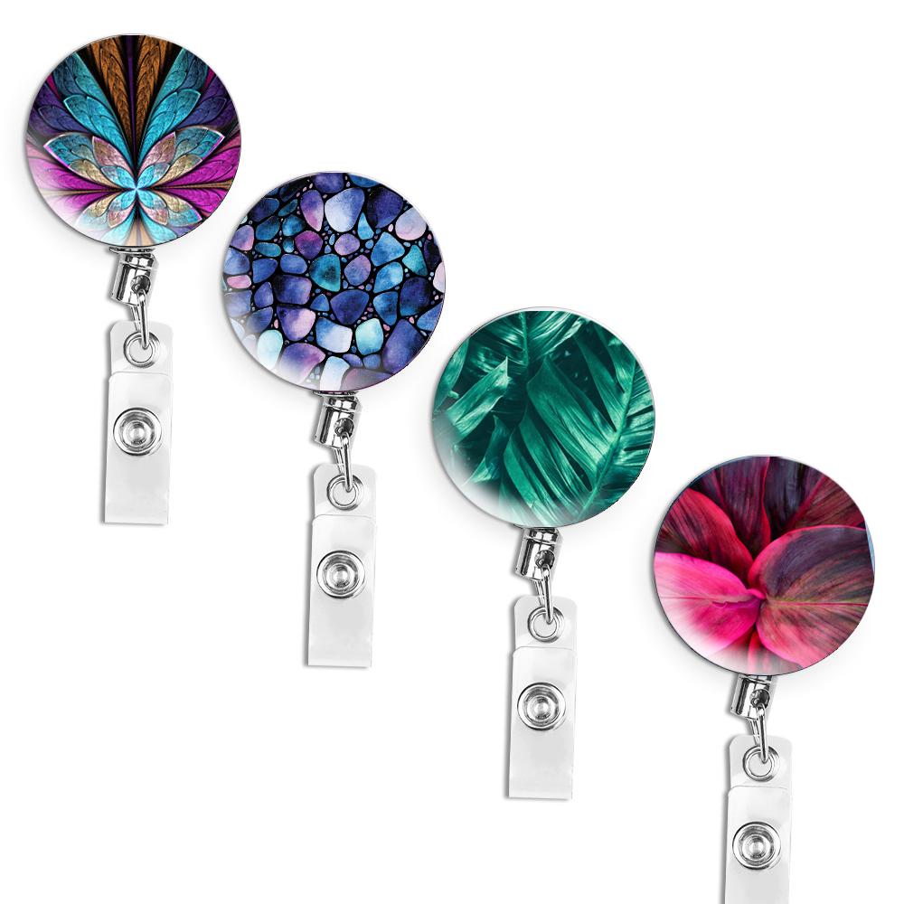 Set Creativo di Portachiavi Retrattili per Ufficio - Cavo d'Acciaio Anti-Perdita in 4 Pezzi