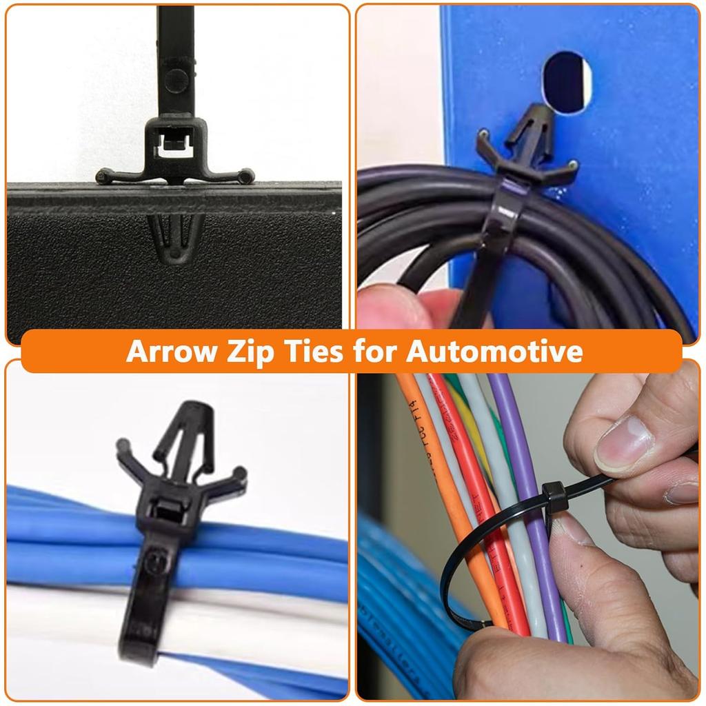 180Pcs Wire Loom Clips For Car Push Mount Zip Ties Assorted Sizes Automotive Fuel Line Cable Ties 6 Inch Wire Holder For Car Zip Ties Anchors Screw