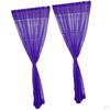 Voile Window Curtain Drape Set Solid Color Polyester
