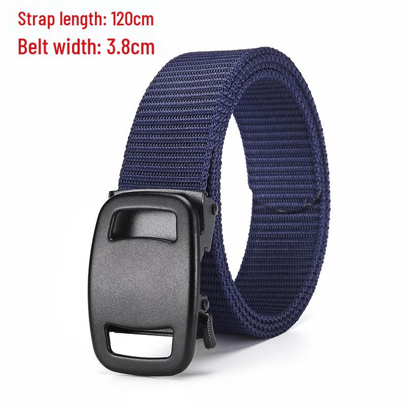 Men's Tactical Canvas & Nylon Woven Belt with Leather Trim - Elastic and High-End Accessory