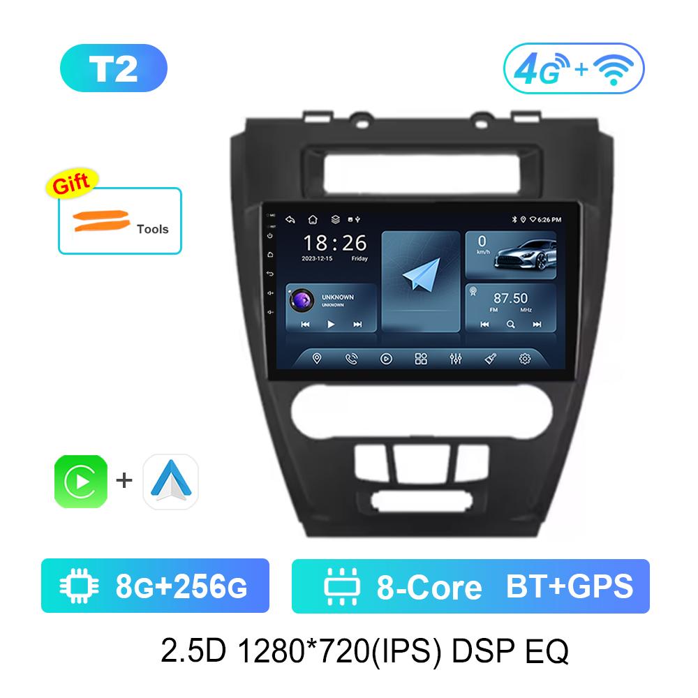 Car Radio Multimedia Player Android System 9'' for Ford Fusion Mondeo Mustang 2009 - 2012 WiFi DSP Stereo GPS Navi 4G HD Screen