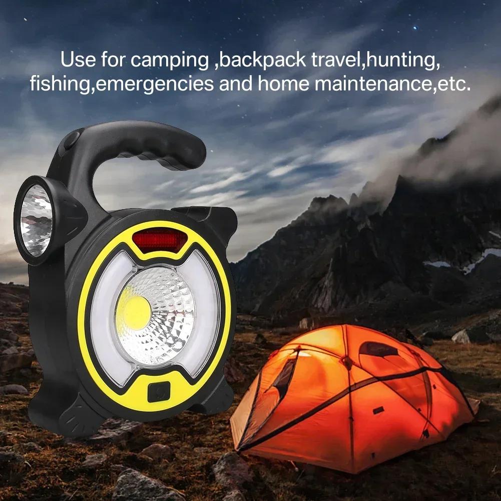 LED COB Work Lamp Portable Lantern Spotlight Searchlight Outdoor Camping Light Mini Handheld Work Light Flashlight for Camping