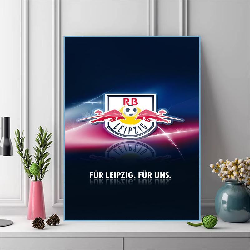 RB Leipzig Logo 100% Rund Vollbohrer 5D DIY Diamantmalerei Stickerei Kreuzstich Strass Dekor