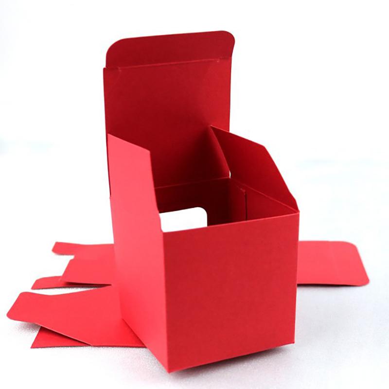 WTEMPO Festive Red Christmas & New Year Gift Boxes Clear Transparen Square Window DIY Foldable Paper Boxes Daily Presents Packaging Boxes