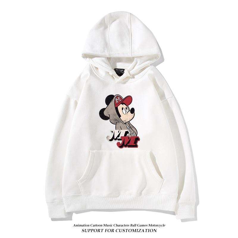 High Quality Printed Male and Female Couples Mickey Minnie Disney Printed Hoodie Parent-child Cartoon Printed Loose Hoodie