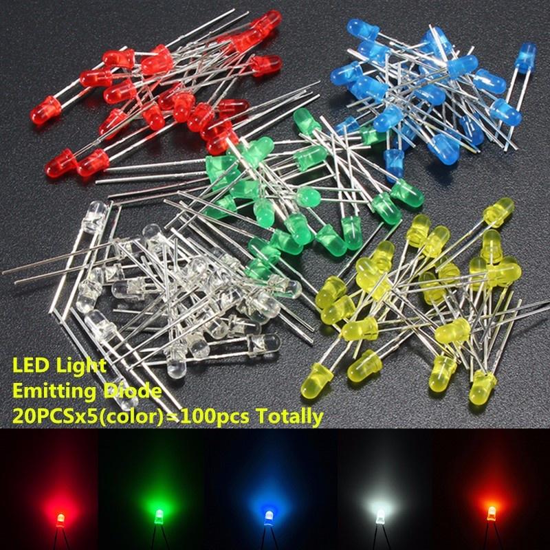 100PCS 3MM ROUND YELLOW Superbright LED Light Water Clear