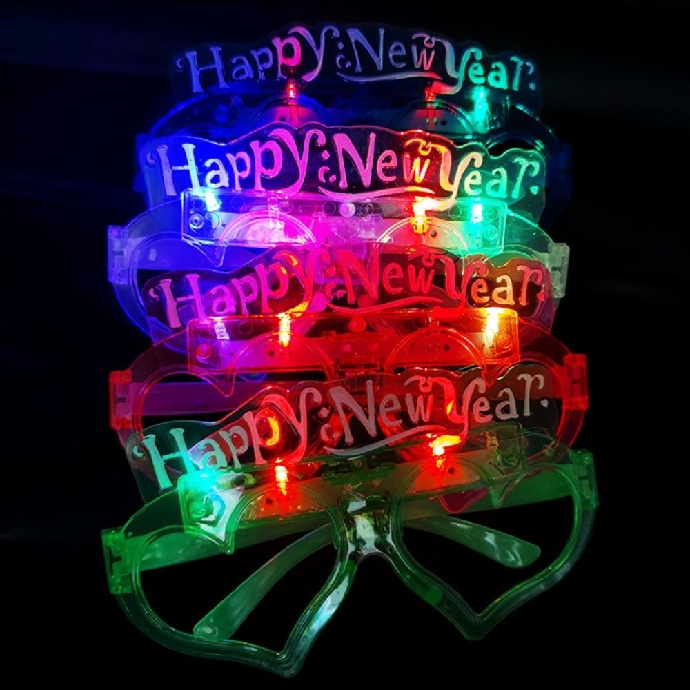 Quadratische/Herzform 2026 LED Leuchtbrillen LED Leuchten Neujahrsparty Brillen Neujahrsgeschenk