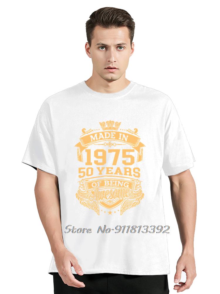 Birthday Gifts Men Women Old Vintage 1975 Party TShirt Mens Clothing Hip Hop Streetwear Cotton T Shirt Fashion Tshirt