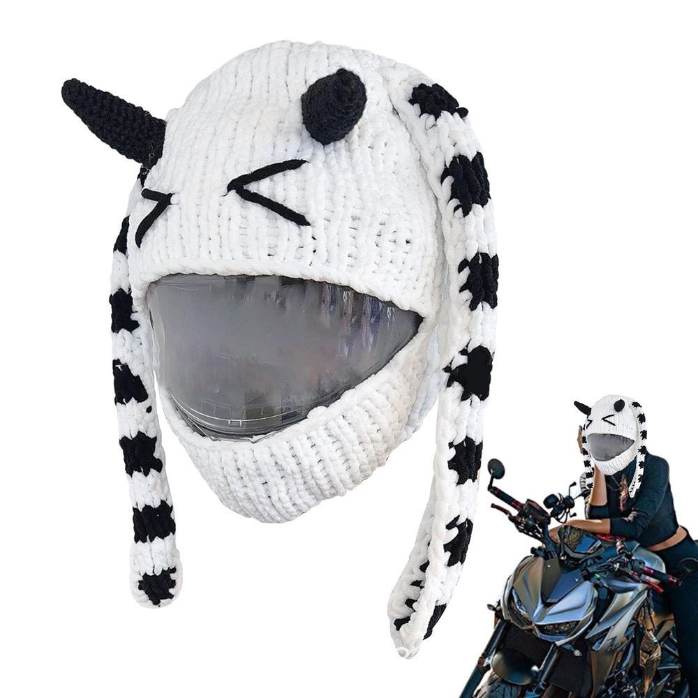 

Чехол для мотоциклетного шлема, милый мультяшный шлем для мотоцикла, вязаная вручную крючком защитная крышка, аксессуары для шлемов