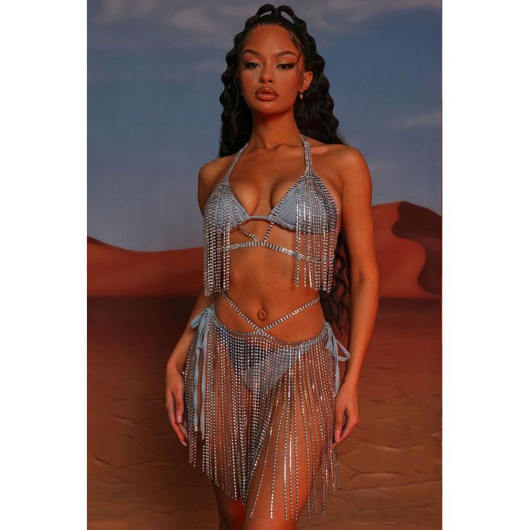 Shining Sexy Rhinestone Body Chain Harness Lingerie Bikini Dress Jewelry Women Bling Crystal Long Tassel Body Chain Body Chain серебряный
