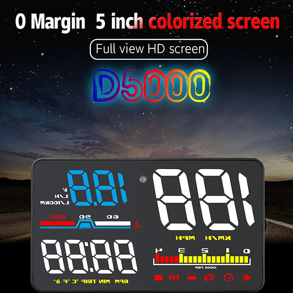 Windshield Projector Electronic Car Speedometer Tachometer with Overspeed Alarm Improve Driving Comfort & Security