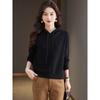 Hooded Sweatshirt for Women In Autumn, Small Hooded Wool Knitted Base Shirt Fashionable Loose Sweater