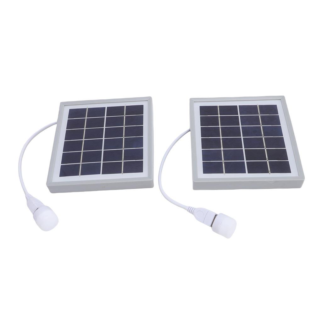 2pcs Monocrystalline Solar Panel USB Solar Panel Charger 5W Portable Solar Led Light Bulb for Camping Hiking Tent