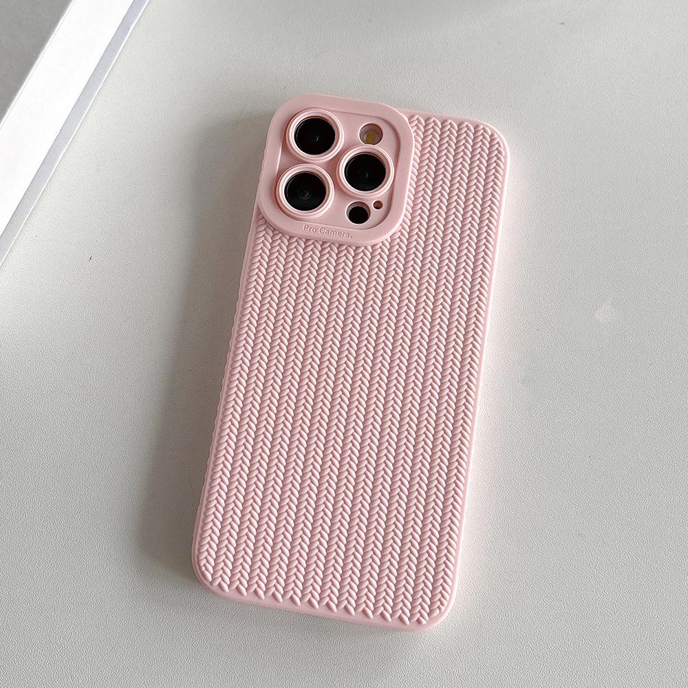 

Fine hole woven pattern silicon phone case for iPhone 16 15 14 13 12 11 Pro X XR XS Max full camera shockproof soft bumper cover For iPhone 15