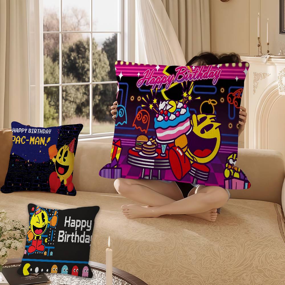 Cute P-PAC MANS Birthday Maple Design Cushion Cover Happy Autumn Harvest decor Holiday Decorati Pillow Cover