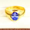 Tanzanite Oval Cut With 925 Sterling Silver Gold Plated Ring For Men's #B670 JL375688156519