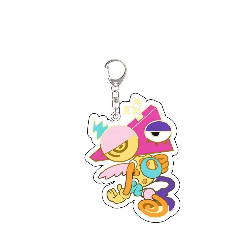 Acryl Sleutelhanger Anime Merchandise voor TADC Pomni Jax Ragatha Gangle Zooble Kinger Caine Creativiteit Rugzak Accessoires Cadeau white