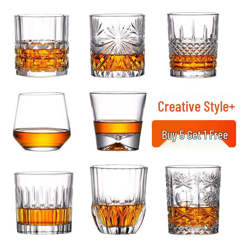 ZISIZ European Style Crystal Whiskey Glass