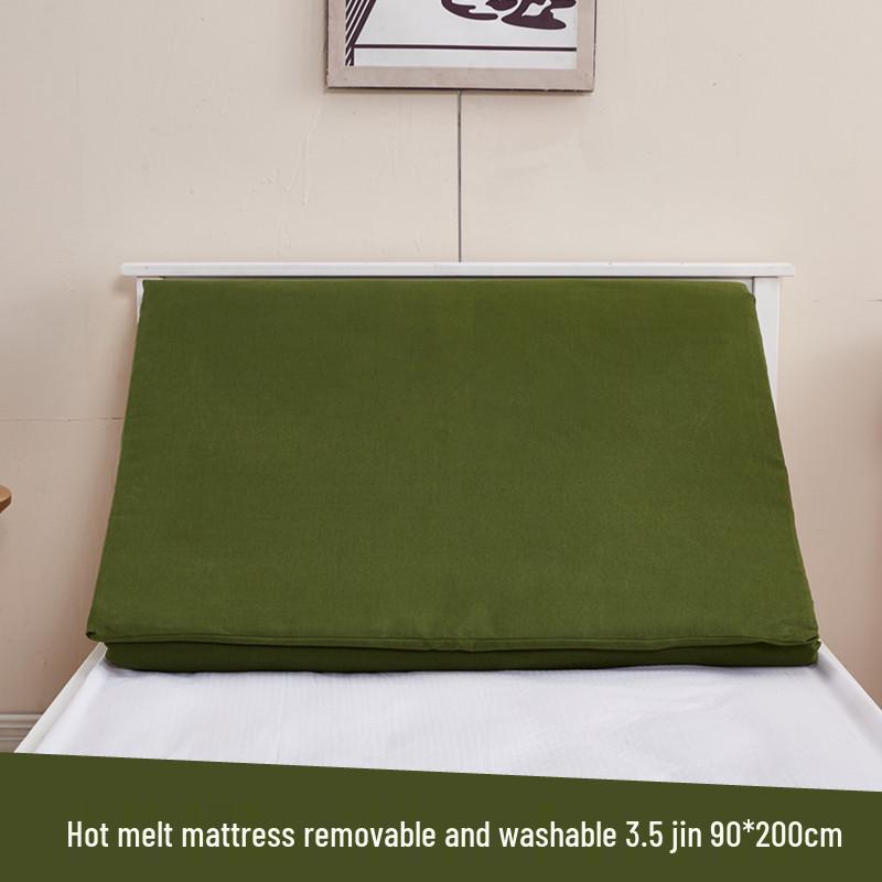 Army Green Student Dormitory Mattress with White Hot Melt Cotton for Military Training