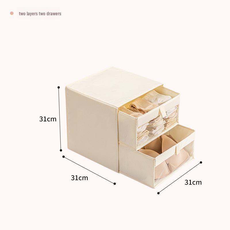 Washable Fabric Drawer-Style Storage Box for Bras and Underwear