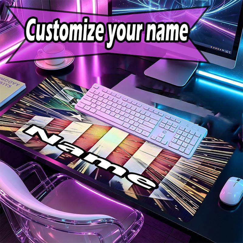Custom Name Personalized football team Pattern Mousepad, Laptop PC Desk Mat, Decorative Desk Mat for Home Keyboard Pad Gift
