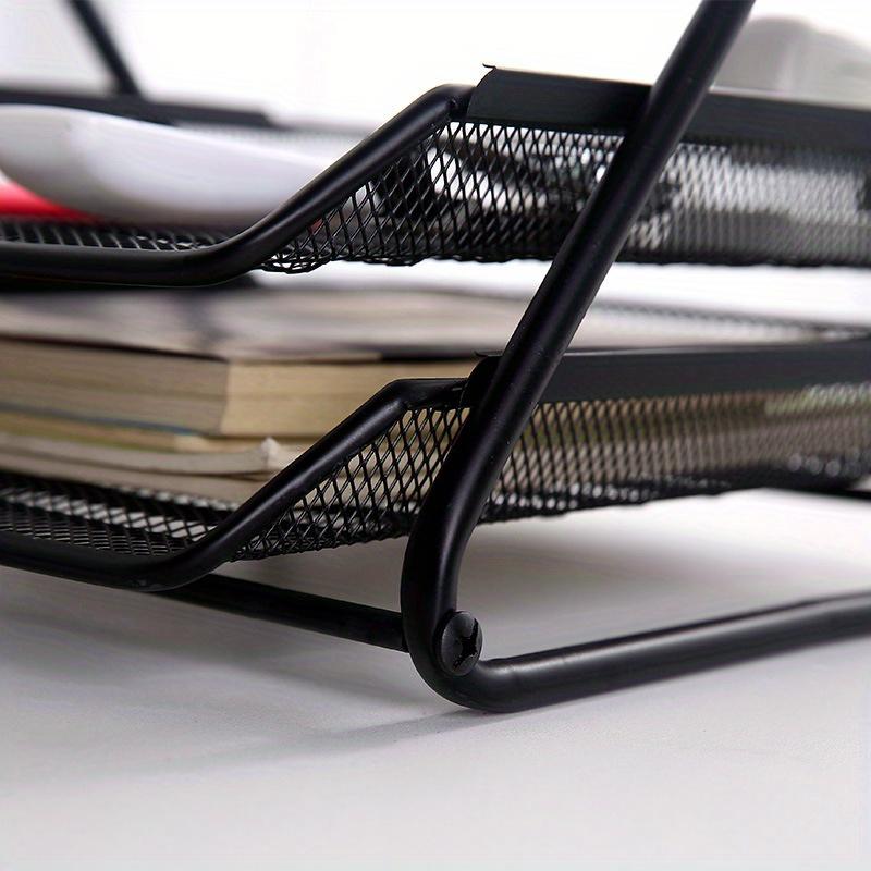 1pc 3 Tier Desk File Holder, Desktop File Paper Tray, Office File Holder, Stacking File Holder