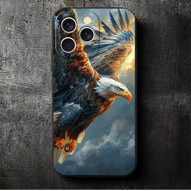 

Bald Eagle Cool Soft Phone Case for iPhone 16 16E 17 Air 15 Pro Max 14 Plus 13 Mini 11 12 7 Black Cover Back Shell iPhone 13 Pro