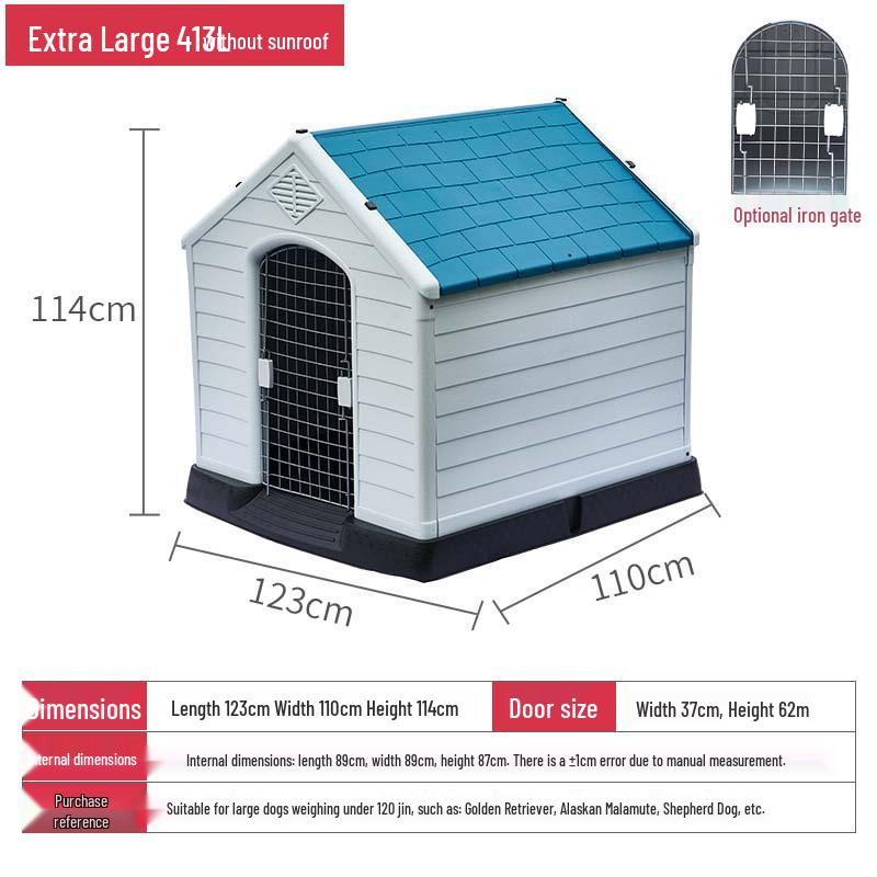 Xinding Rainproof & Windproof Outdoor Plastic Dog Kennel - Winter Dog House for Medium to Large Dogs