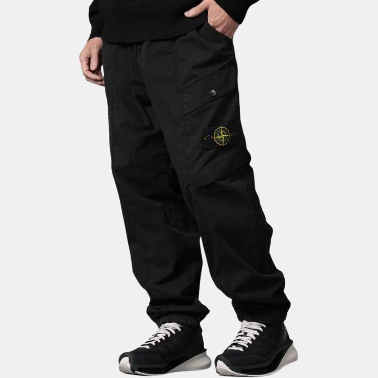 STONE ISLAND Logo Patch Tapered Leg Trousers K1S153100016S0010V0029