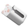 Wall Mounted Tissue Box Punching Free Cute Bear Pattern Plastic Tissue Dispenser for Home Bathroom White Bear Pink