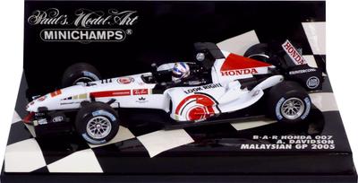 MINICHAMPS BAR HONDA 007 Malaysischer GP 2005 Davidson 143 A.